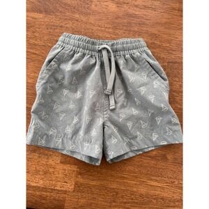 Tommy Bahama Baby Boy Sailboat Print Shorts Grey‎ Elastic Waist 18M